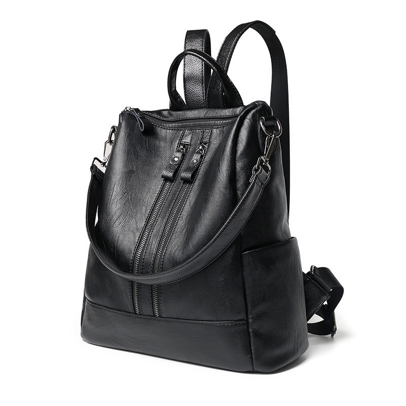 Synthetic leather backpack, leisure and travel