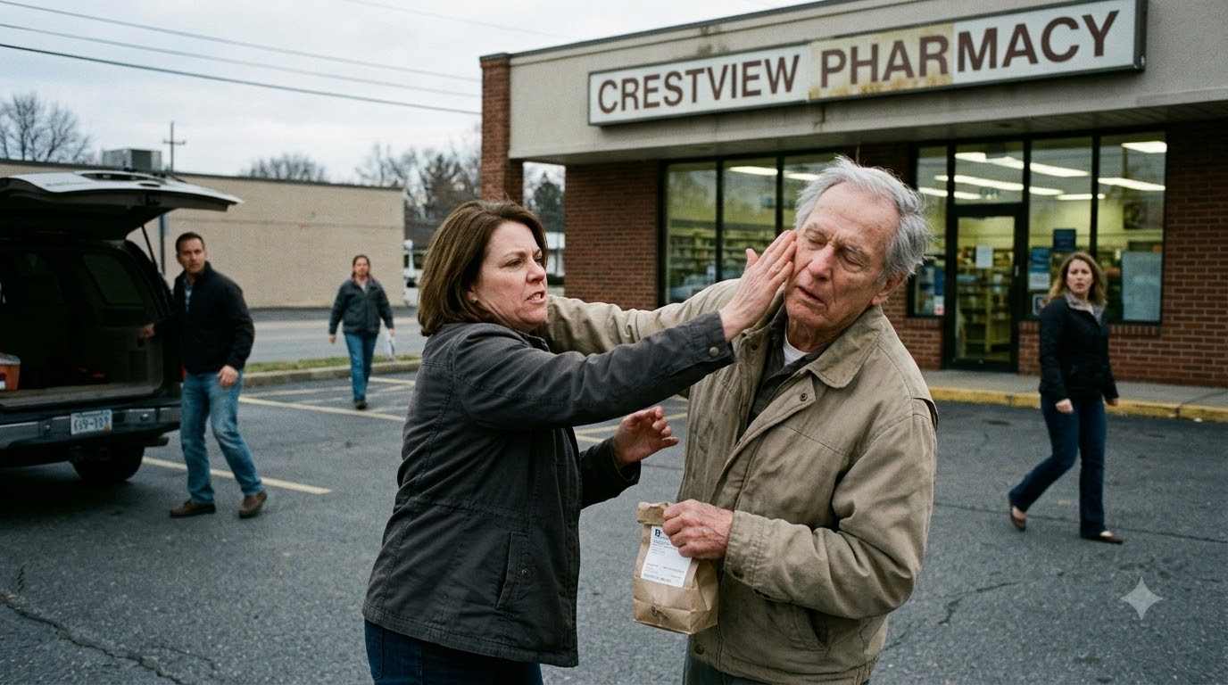 It Was The Sharp Crack Of An Open Palm Against The Face Of A Seventy-Three-Year-Old Man, Loud Enough To Carry Across The Parking Lot