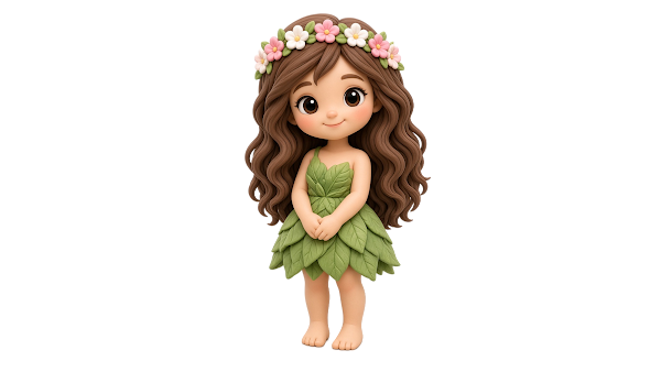 Eve smiling with a crown of flowers — Origin Bible Week 2 Garden of Eden free image