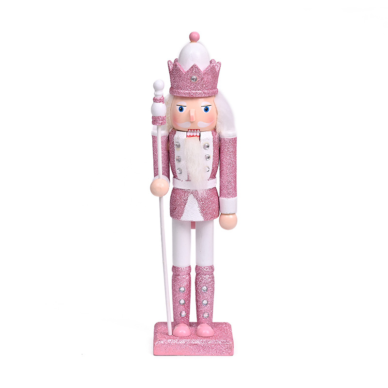 Decorative Nutcracker Wooden Figure, Pink
