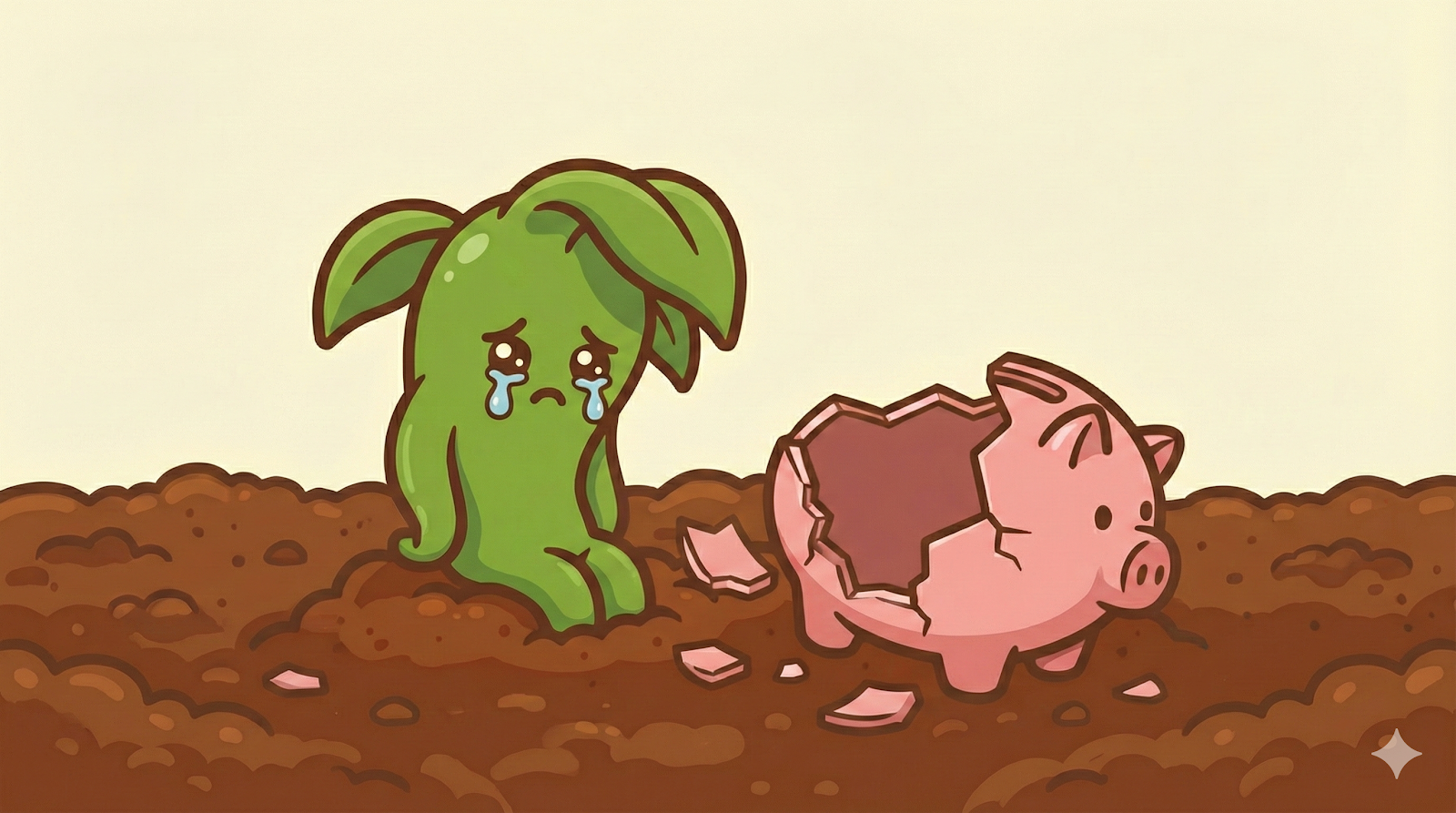 Tallarín con hucha rota