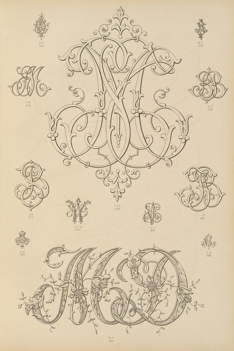 Album de chiffres  monogrammes couronnes de noblesse francaises et etrangeres Pl