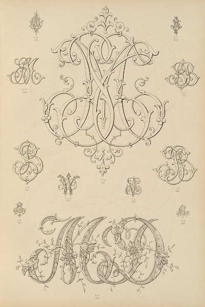 Album de chiffres  monogrammes couronnes de noblesse francaises et etrangeres Pl