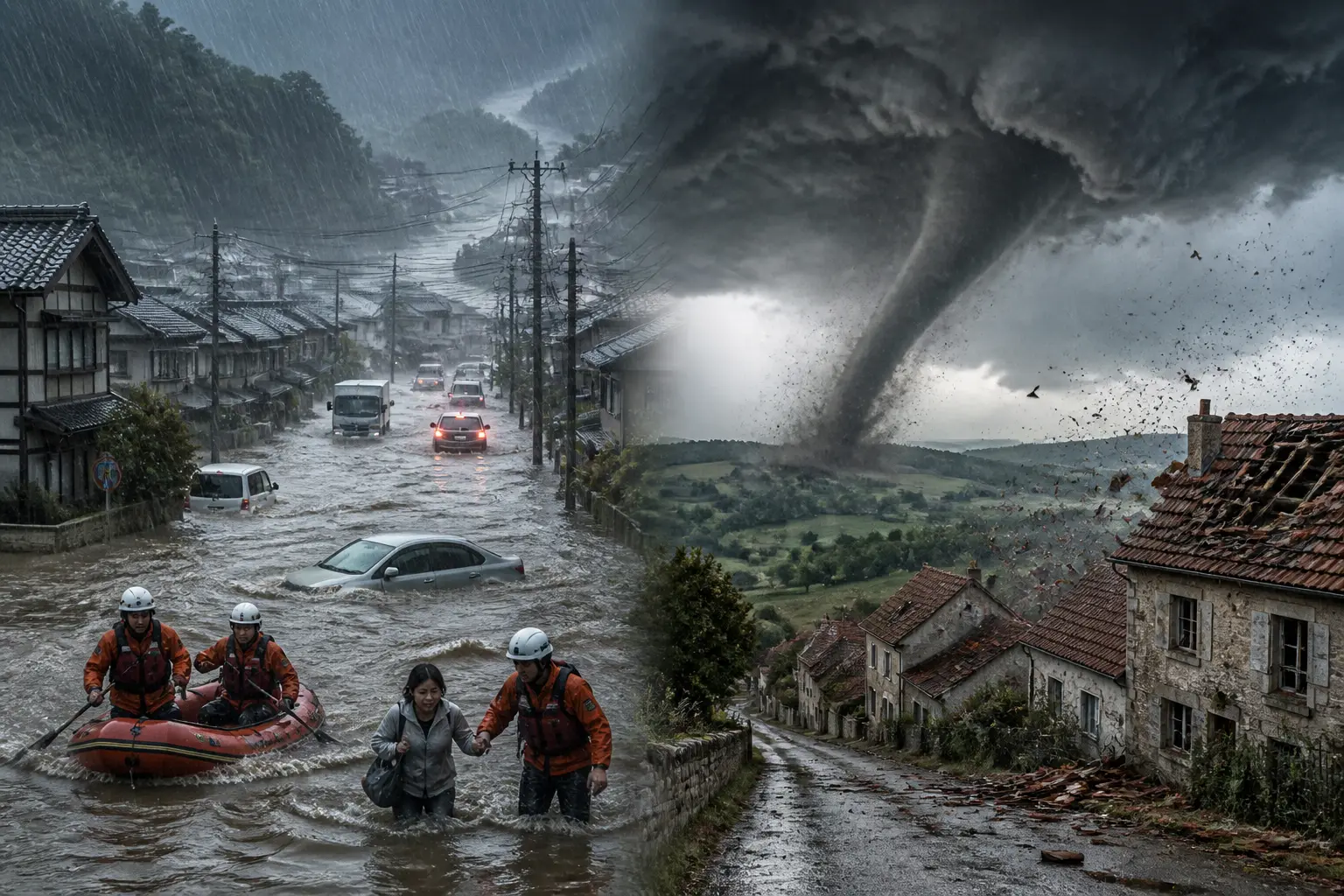 Editorial image for Extreme Rain in Japan and Tornado in France Trigger Disasters
