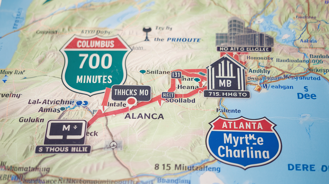 Driving Time from Crooksville, OH to Myrtle Beach, SC