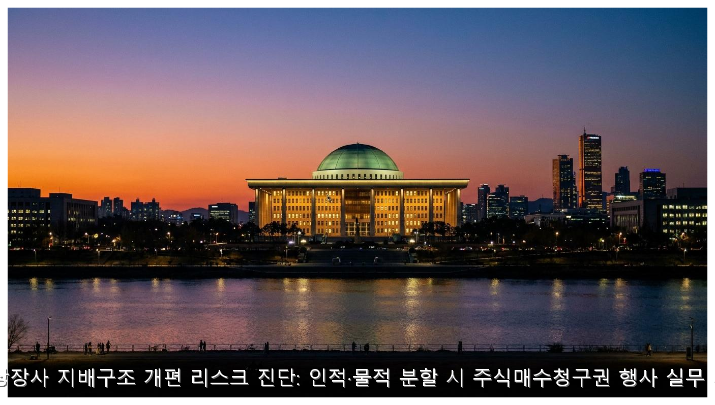 국내 상장사 지배구조 개편 리스크 진단: 인적·물적 분할 시 주식매수청구권 행사 실무 가이드 핵심 안내 및 분석 인포그래픽 (8)