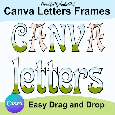Editable frame Canva frame preview for Canva Letter Frames template 81