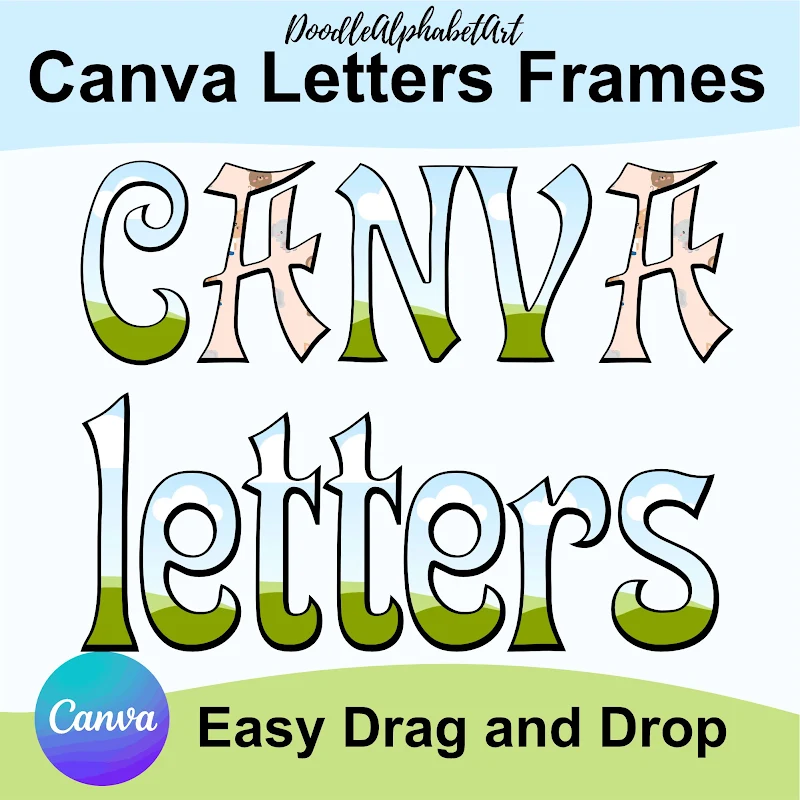 Editable frame Canva frame preview for Canva Letter Frames template 81