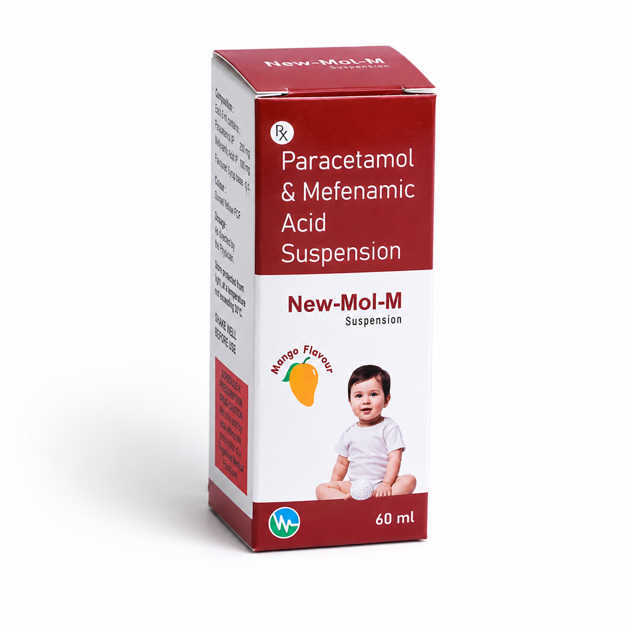NEW-MOL-M SUSP — Paracetamol IP (250mg)+Mefenamic Acid IP (100 mg)