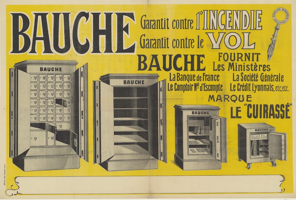 Bauche coffre fort serrureGarantit contre lincendie Garantit contre le vol 1904