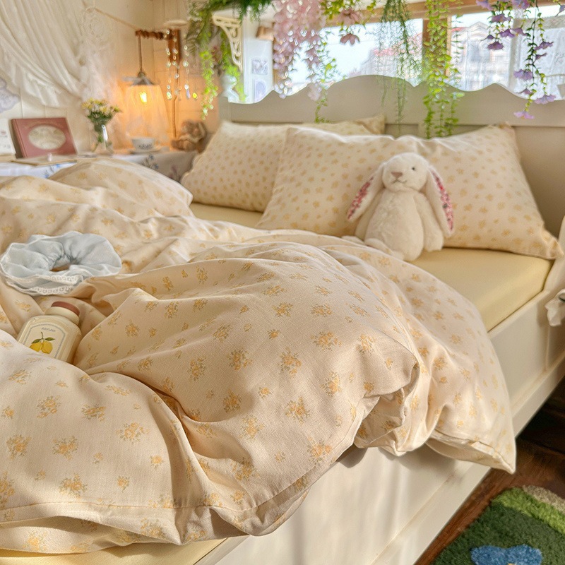 Cotton bedding set, double-layer yarn, various sizes