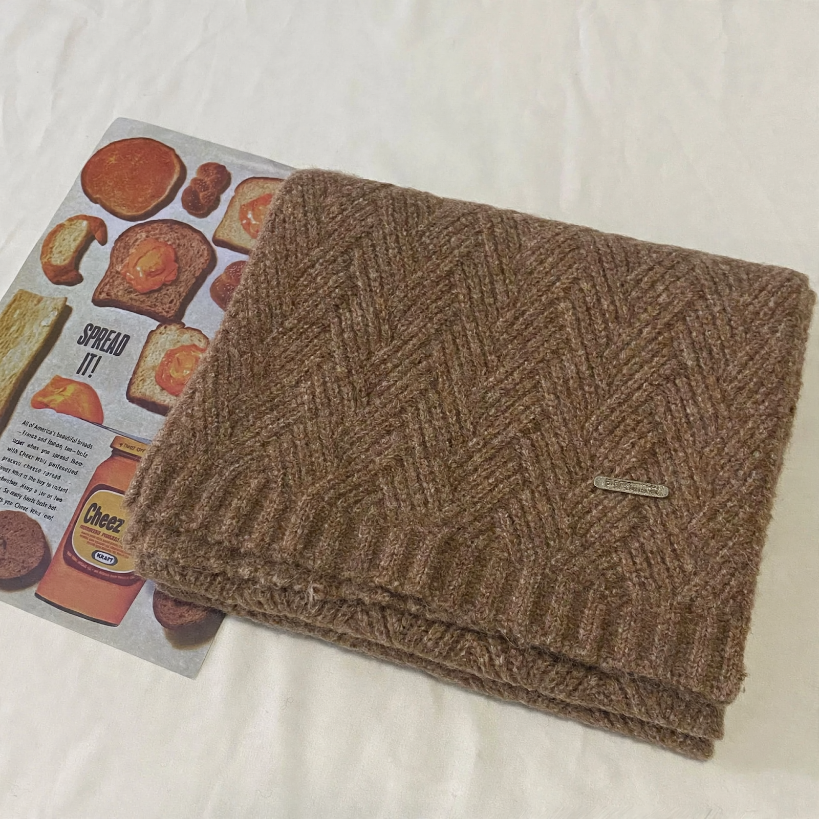 Alpaca wool knitted scarf, thick and soft