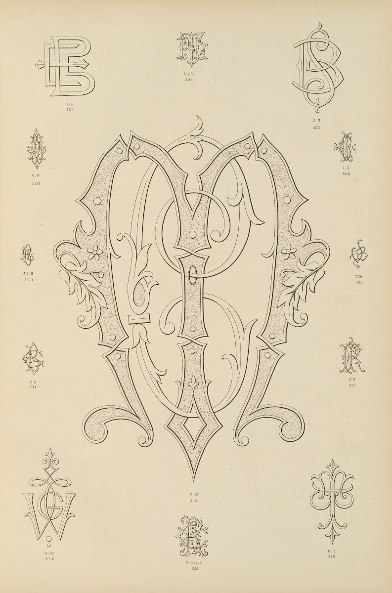 Album de chiffres  monogrammes couronnes de noblesse francaises et etrangeres Pl