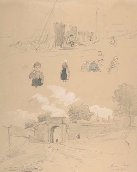 Study Sheet with Figures and Landscapes at Arnemuiden near Middelburg The Nether