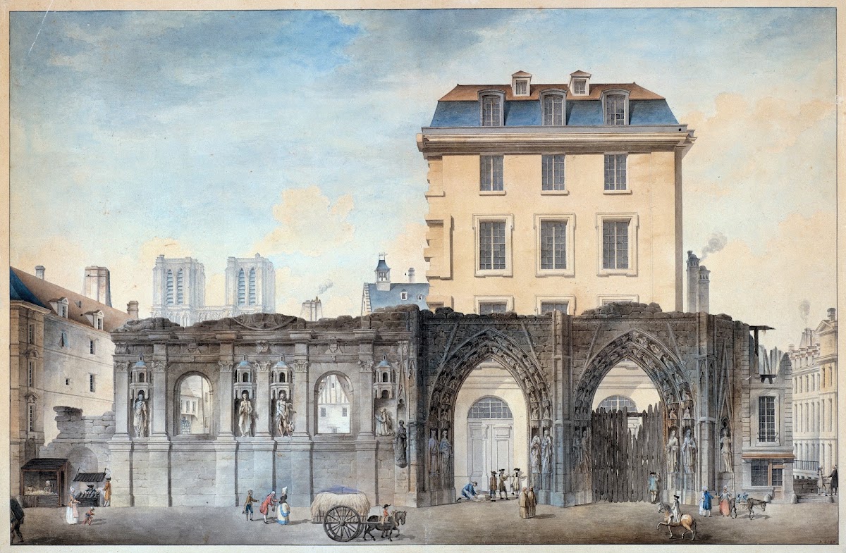 Vue de lancienne façade de lHôtel Dieu après lincendie de1772 after 1772
