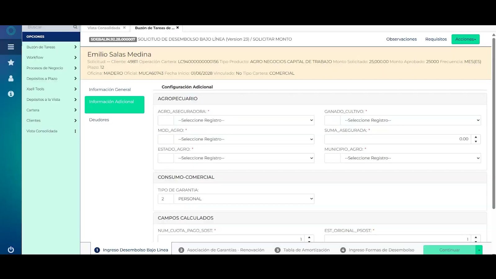 Registro de Póliza de Créditos en COBIS