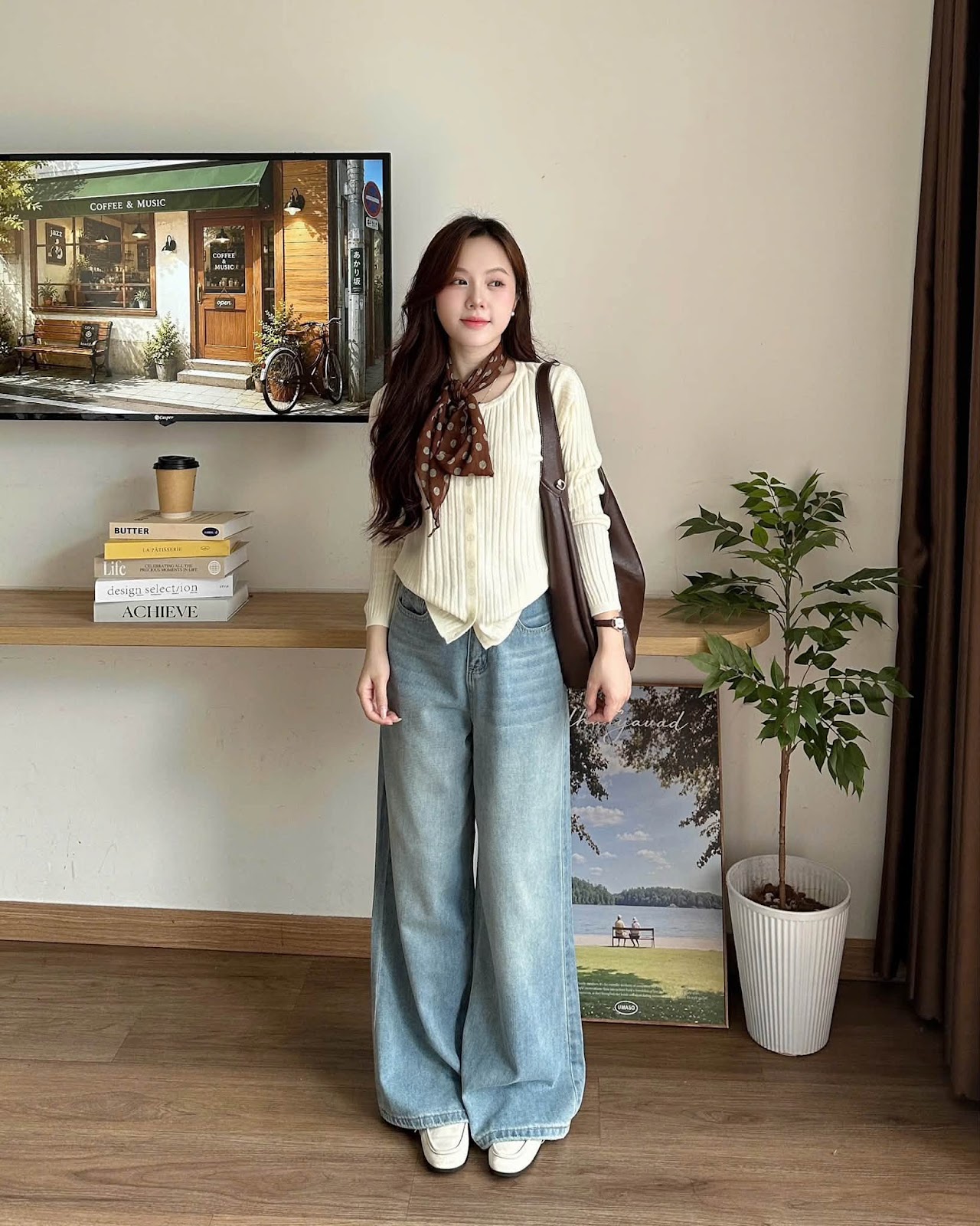 Áo len dài tay gân trơn nút XONXEN SHOP 5382 – Image 3