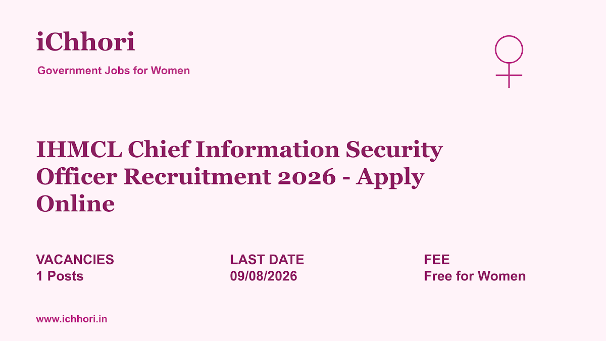 IHMCL Chief Information Security Officer Recruitment 2026 - Apply Online - iChhori