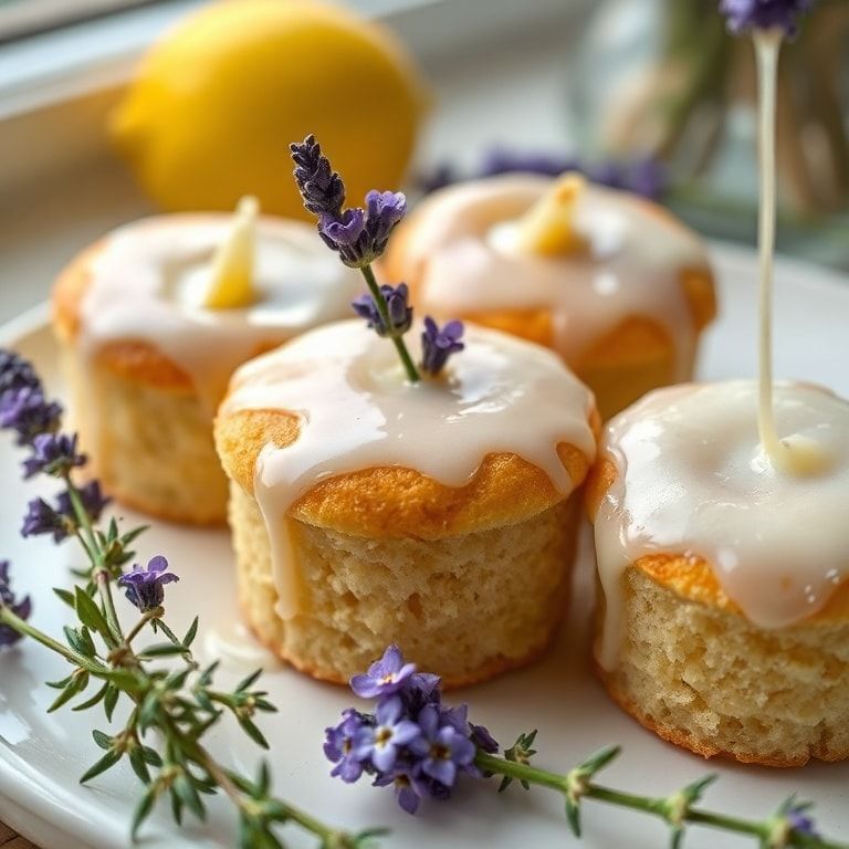 Mini Lemon Cakes with Lavender Glaze A Sweet Spring Treat – Easy Homemade Mini Dessert