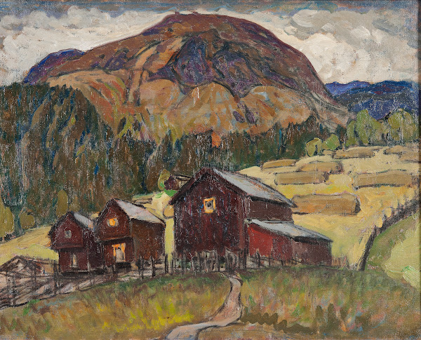 Summer Landscape with Shielings Study from North Norway