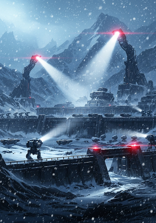 Futuristic Military Base In Snow
