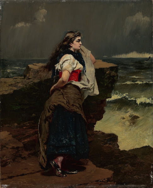 Fisher girl by the sea