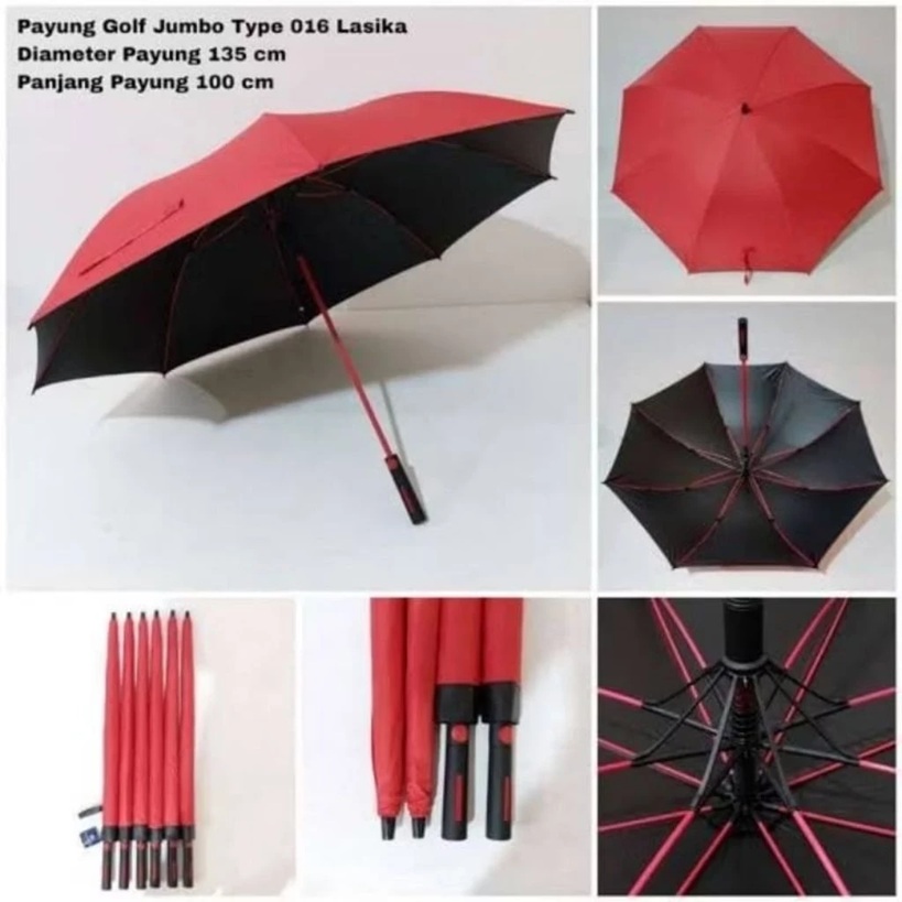 payung golf otomatis costum/payung golf rangka full fiber/payung souvenir — foto 3