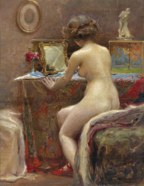 Vor dem Toilettespiegel 1914