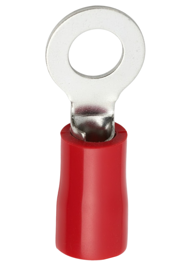 Cable Lug RV 0.25 - 1.5 mm, Bolt Hole 3.2 mm (Red)