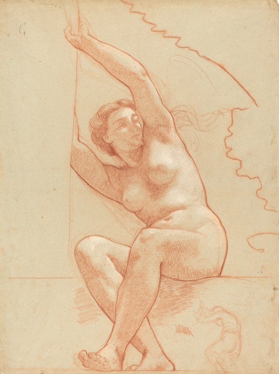 A Female Nude Seated on a Ledge 1863 1866