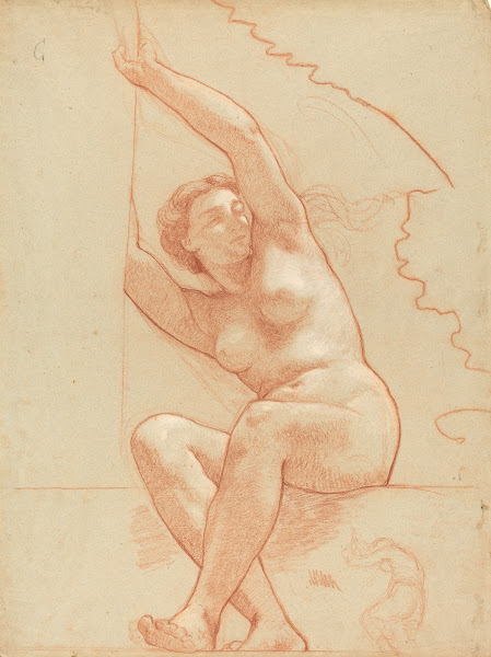 A Female Nude Seated on a Ledge 1863 1866