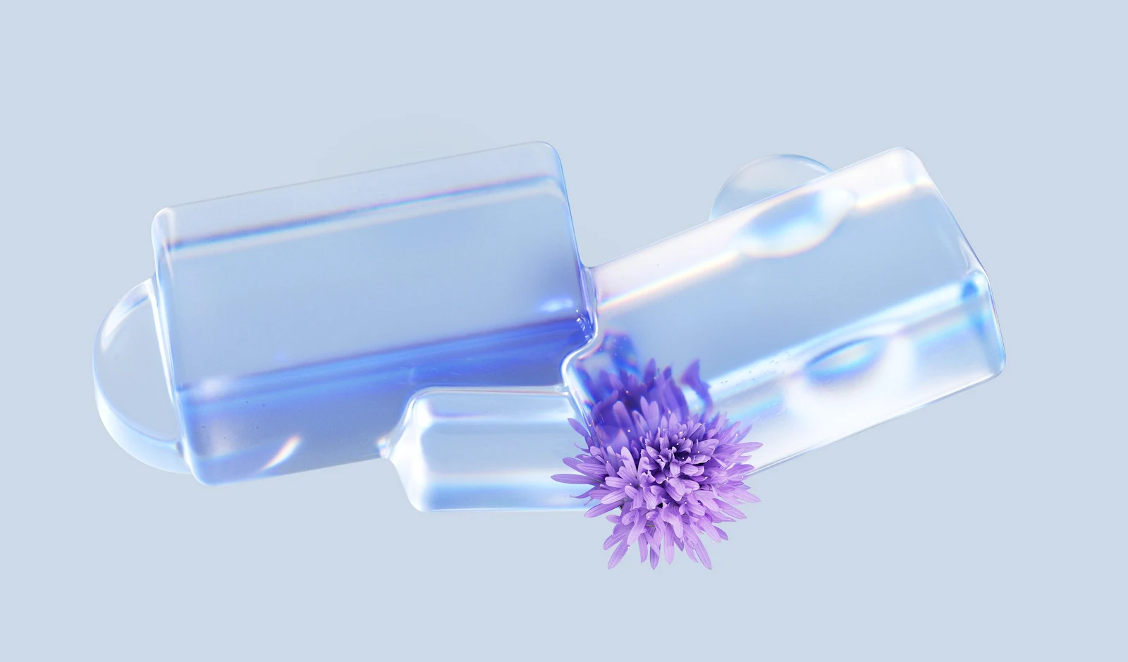 Abstract Glass Shapes With Flower - 3D Digital Art 2K Wallpaper (3680x2160)