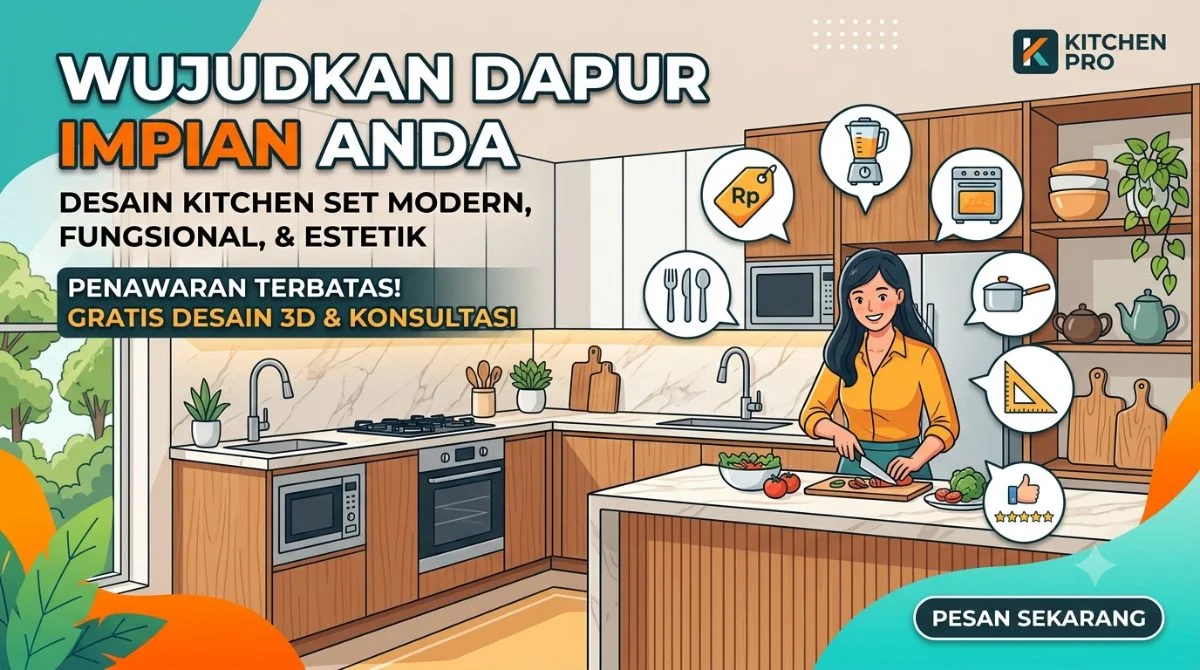 kitchen set dengan lemari es built-in surabaya