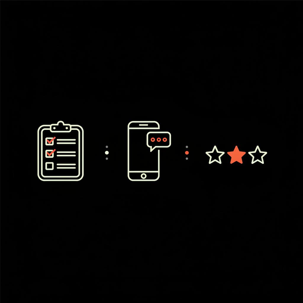 Minimal vector infographic with checklist, phone and speech bubble, and review stars to verify company in the USA using Social Success Hub brand colors