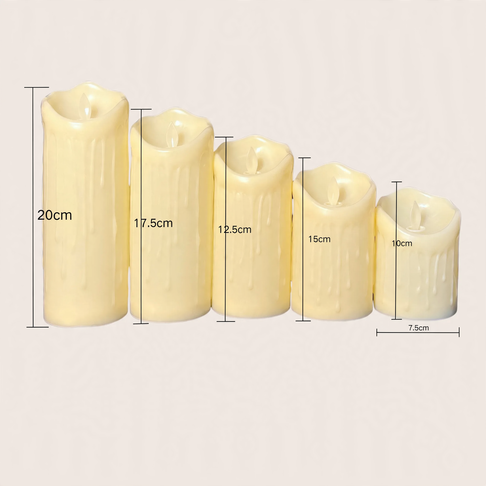 LED Real Wax Candle with Flickering Effect
