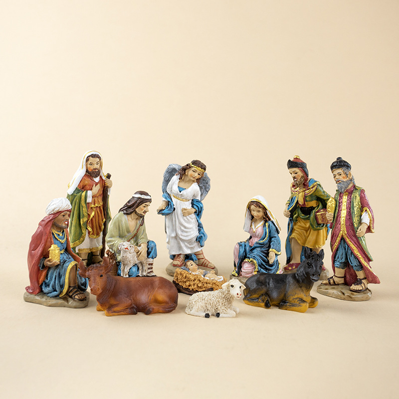 Nativity Figurine Set made of resin, 8-piece