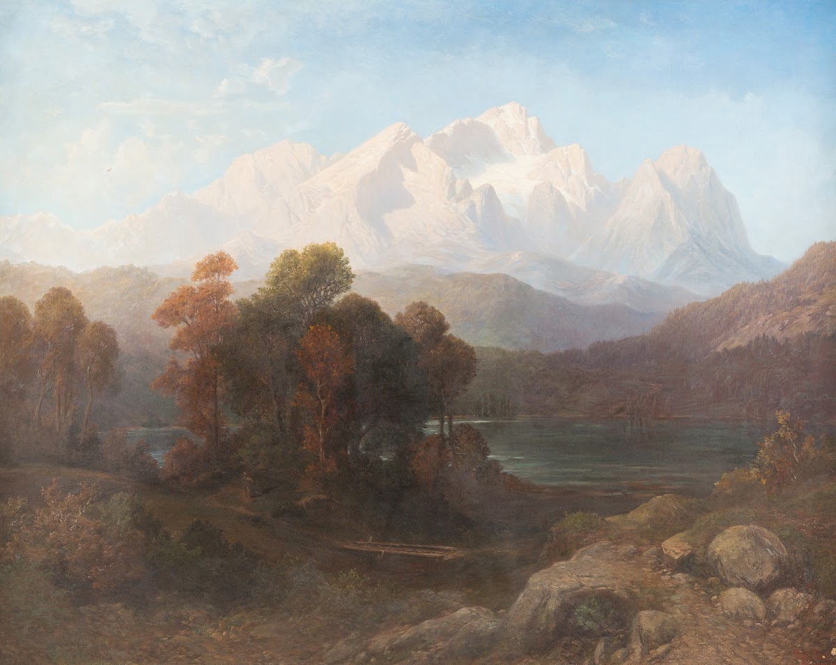 Alpine Panorama With Mountain Lake 1864
