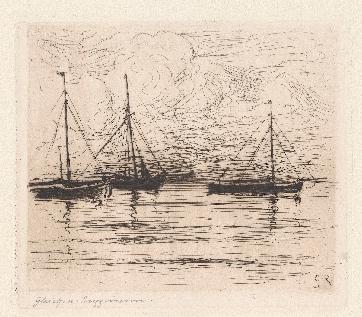 Landscape with Sailing Ships 1888