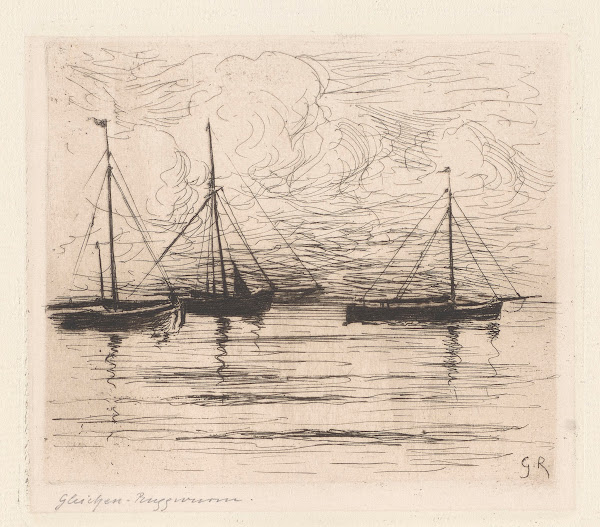 Landscape with Sailing Ships 1888