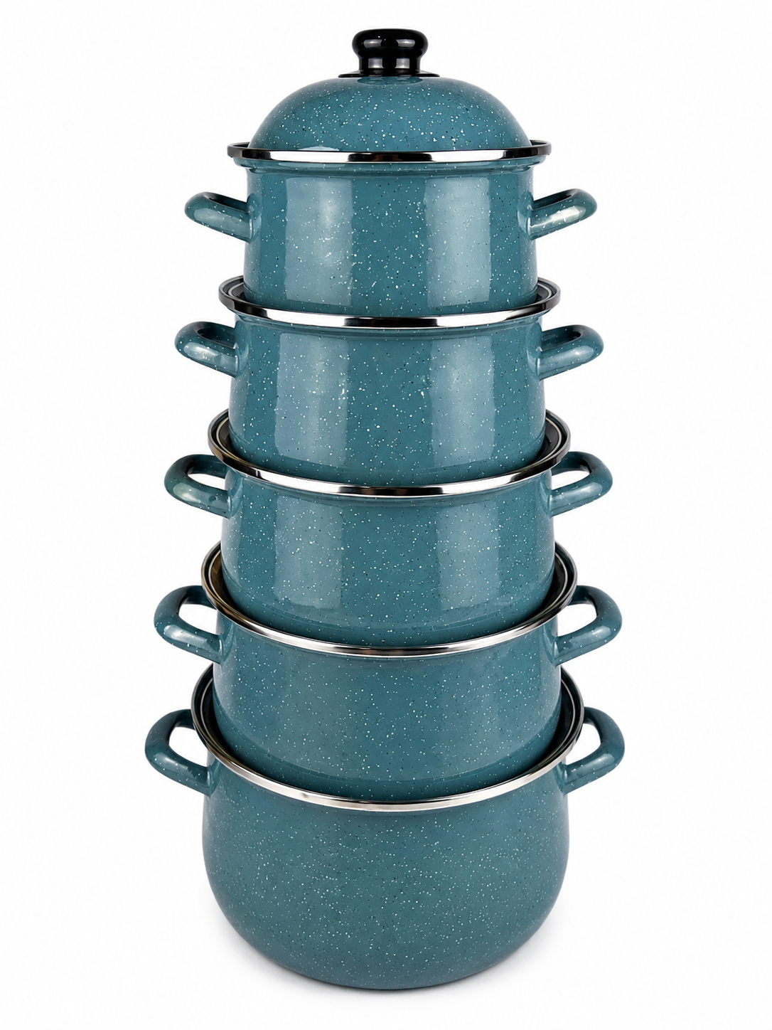 Juego De Ollas En Peltre X5Pcs 18/22/24/26 - 2.5/3/4.5/5.5/6.5Lts — imagen 1