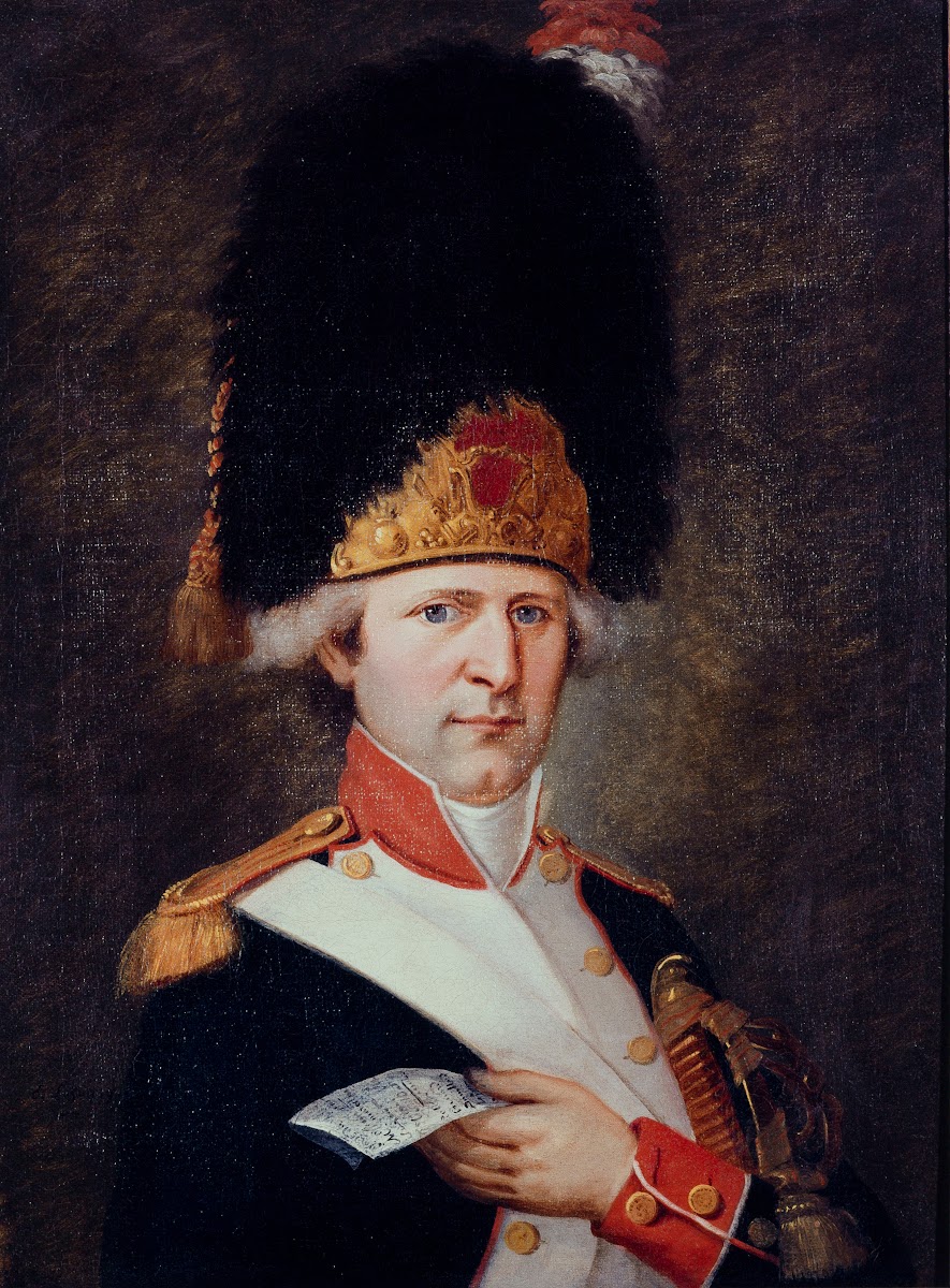 Portrait Dun Grenadier Tenant À La Main Un Billet 1791