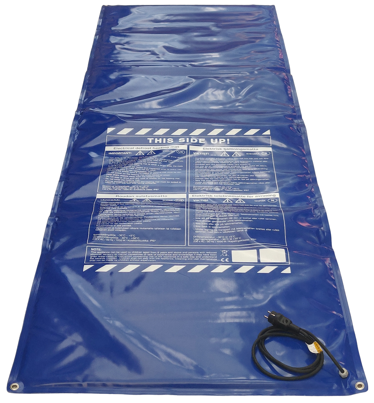 Grondontdooimat 3000x1000 mm – 1000W (Schuko-stekker)