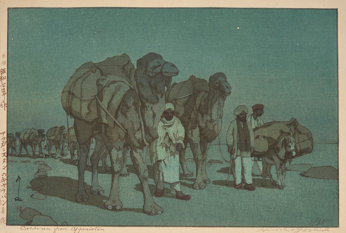 Caravan from Afghanistan moonlit night 1932