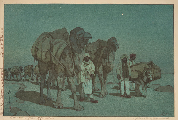 Caravan from Afghanistan moonlit night 1932