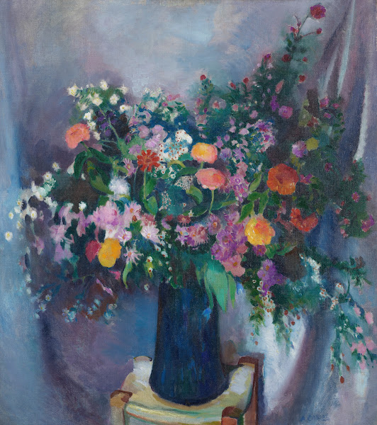 Zinnias and Asters circa 1915