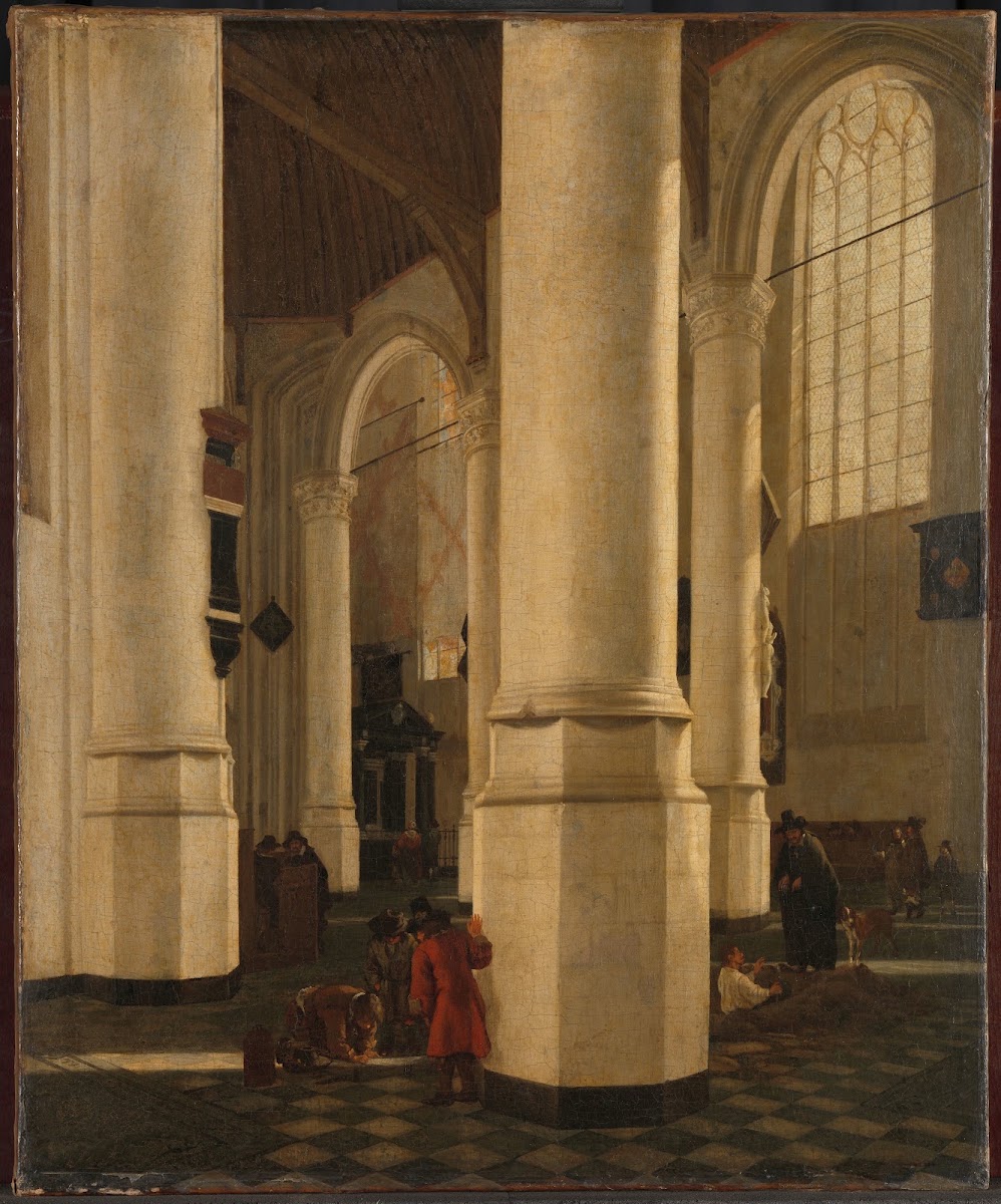 Interior of the Oude Kerk in Delft with the Tomb of Vice Admiral Pieter Pietersz