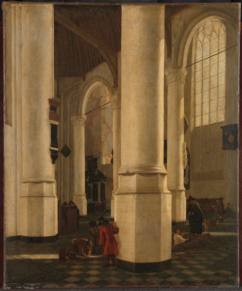 Interior of the Oude Kerk in Delft with the Tomb of Vice Admiral Pieter Pietersz