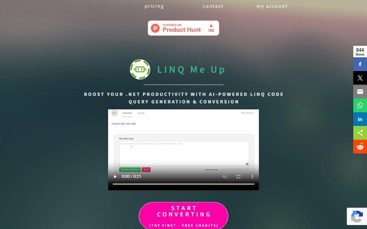 Captura de LINQ Me Up