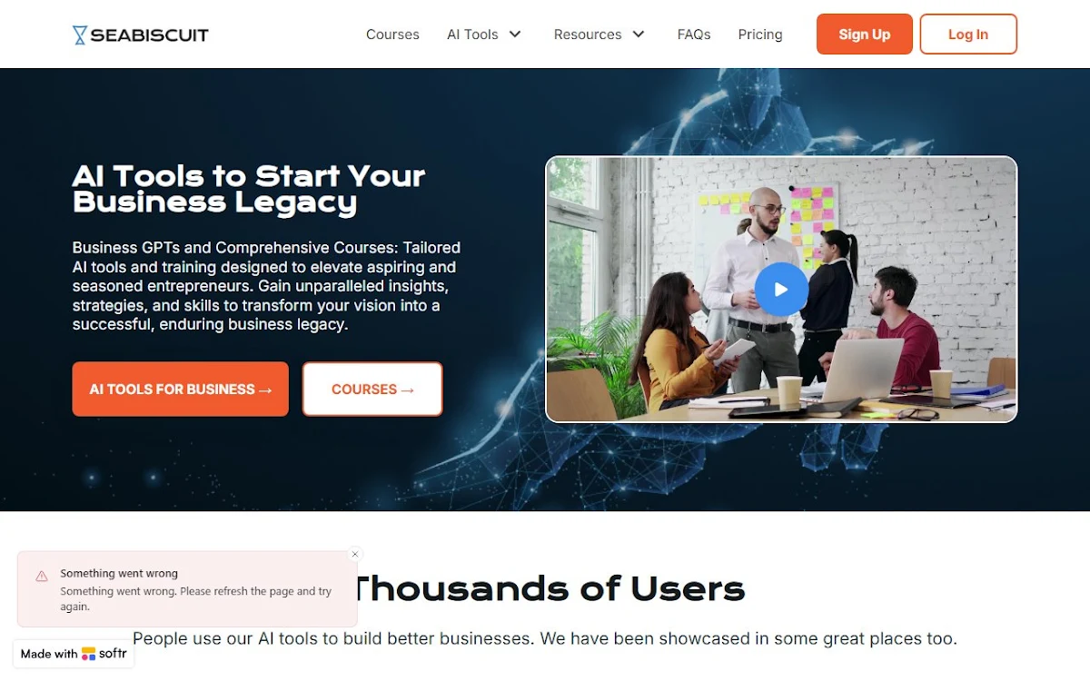 Captura de Seabiscuit Business GPTs - Start Your Business Legacy