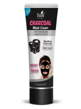 Yash Herbal Bamboo Charcoal Mask Cream for Anti- Blackhead, Brighten Skin, Oil Free Skin (130g)